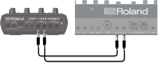 SP-404MKII リア・パネル接続例